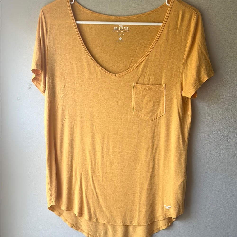 Hollister Yellow Flutter Sleeve Relaxed T-Shirt